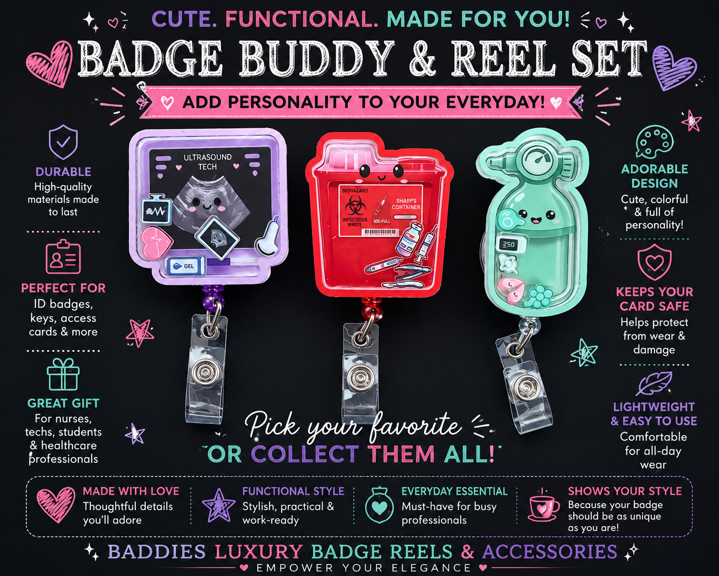 Medical Shakers Badge Reels