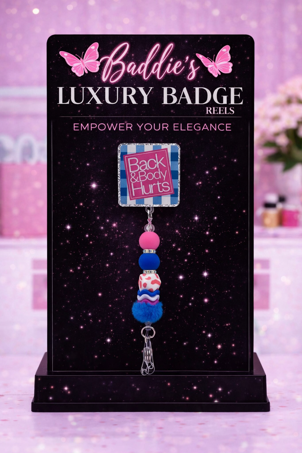 Back & Body Hurts Beaded Badge Reel