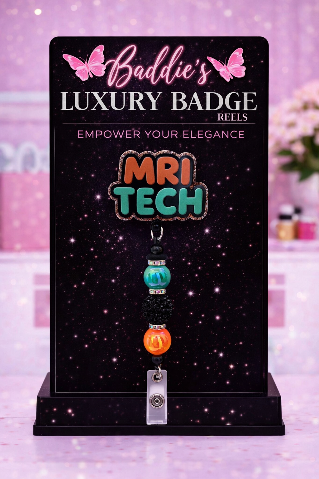 MRI Tech Beaded Badge Reel