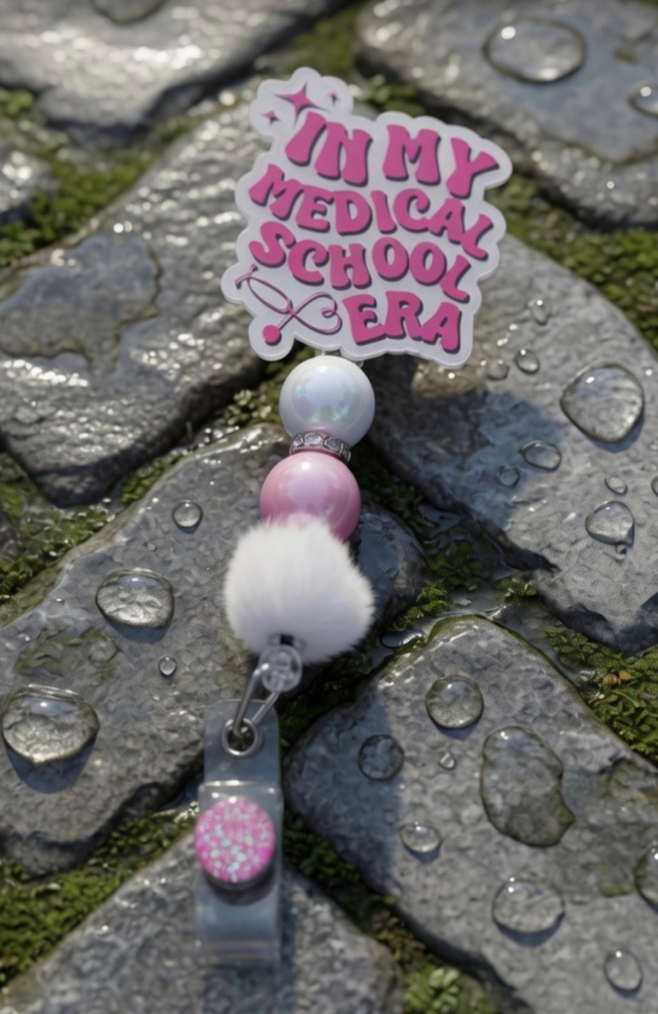 In My Medical School Era Beaded badge Reel