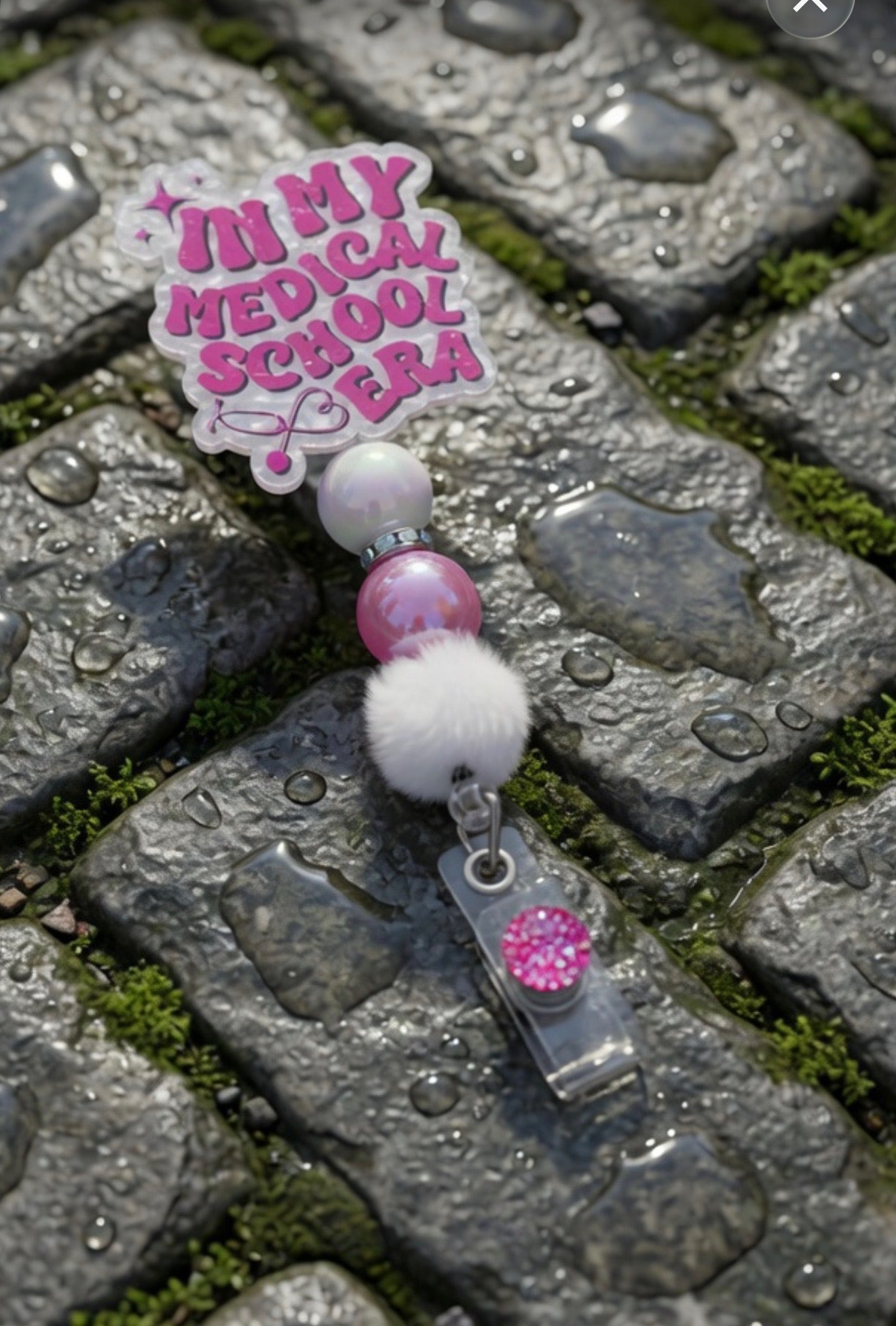 In My Medical School Era Beaded badge Reel