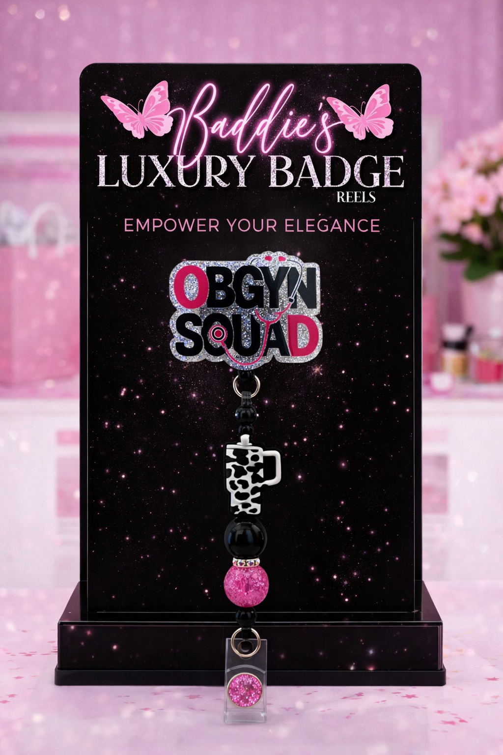 Obgyn Beaded Badge Reel