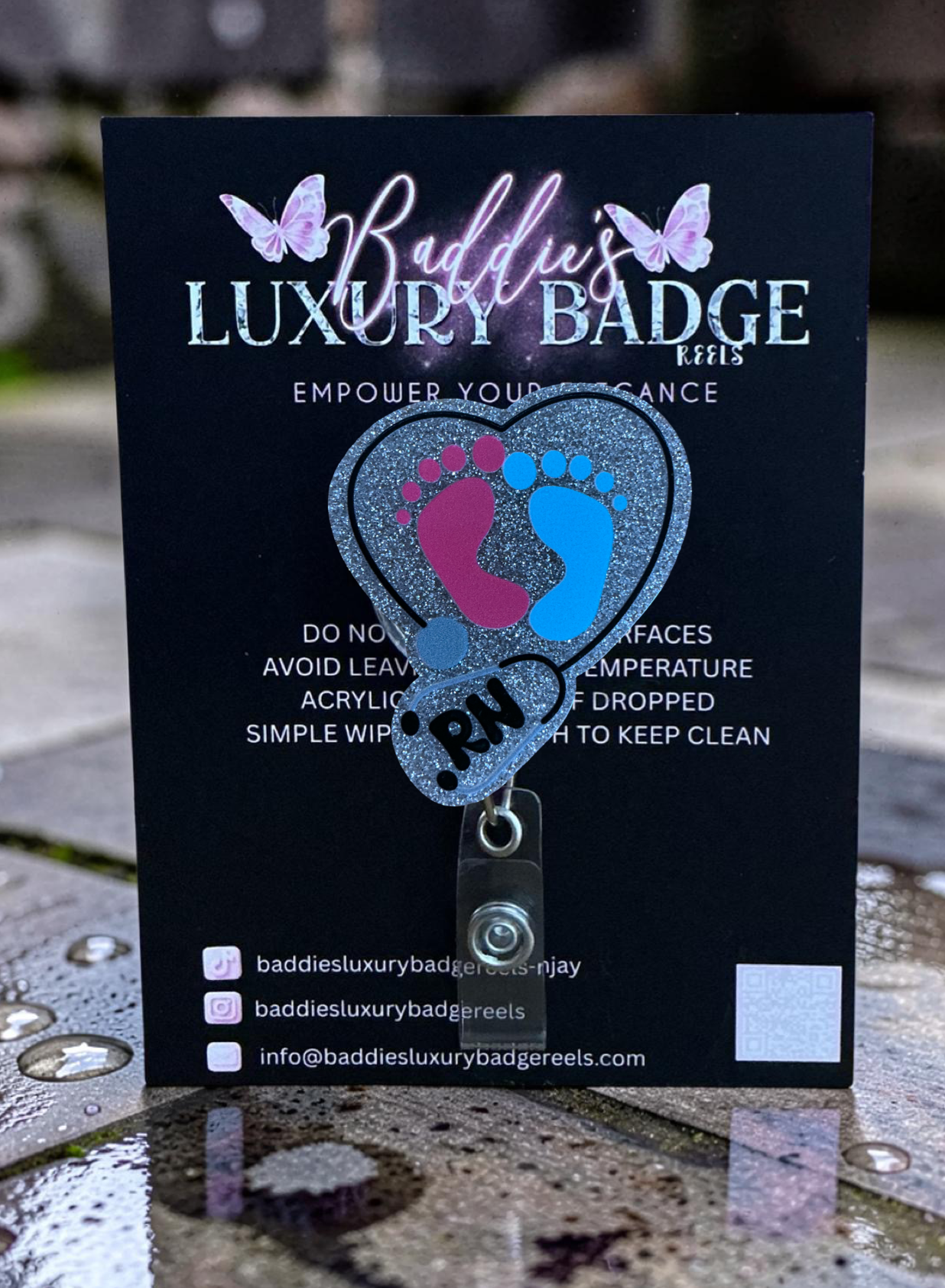 Baby Feet RN Badge Reel