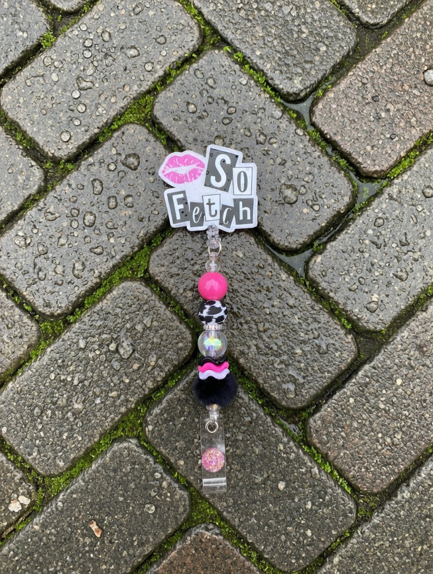 So Fetch Beaded Badge Reel
