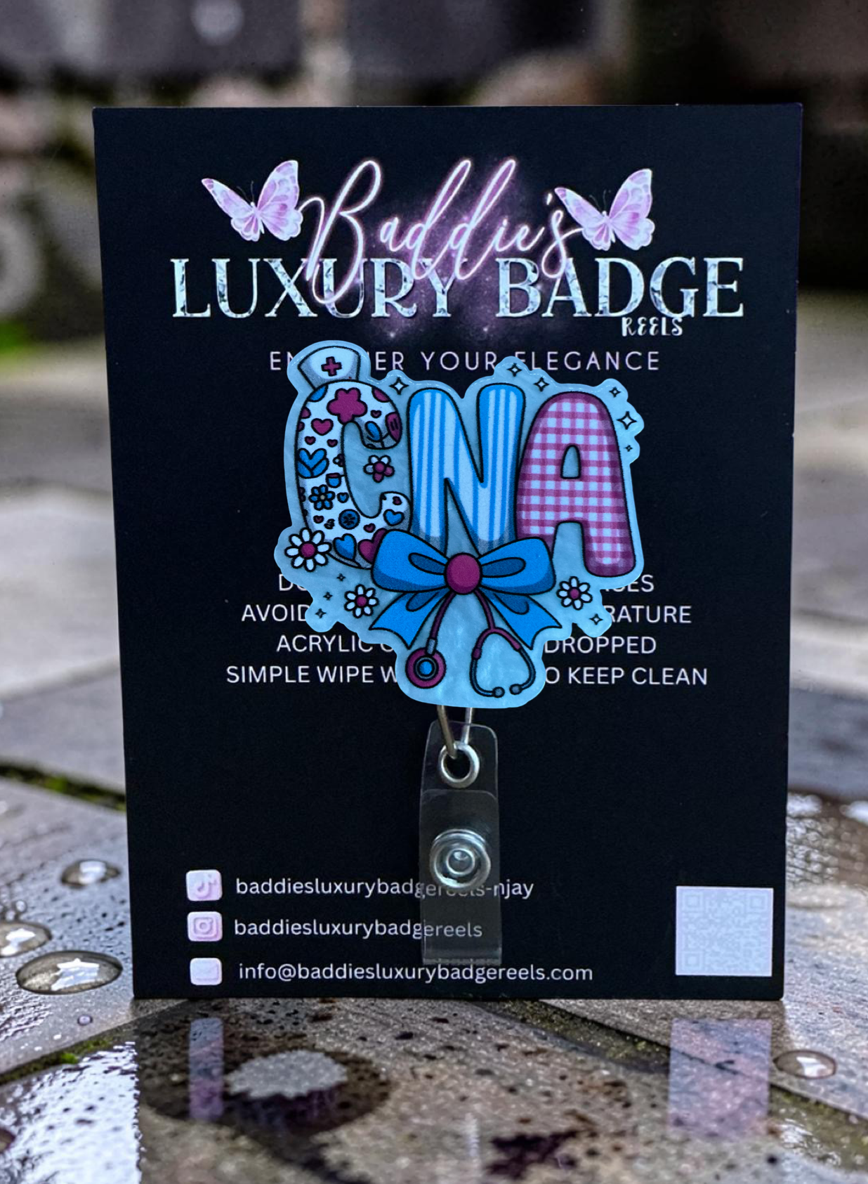 Blue Bow CNA badge reel