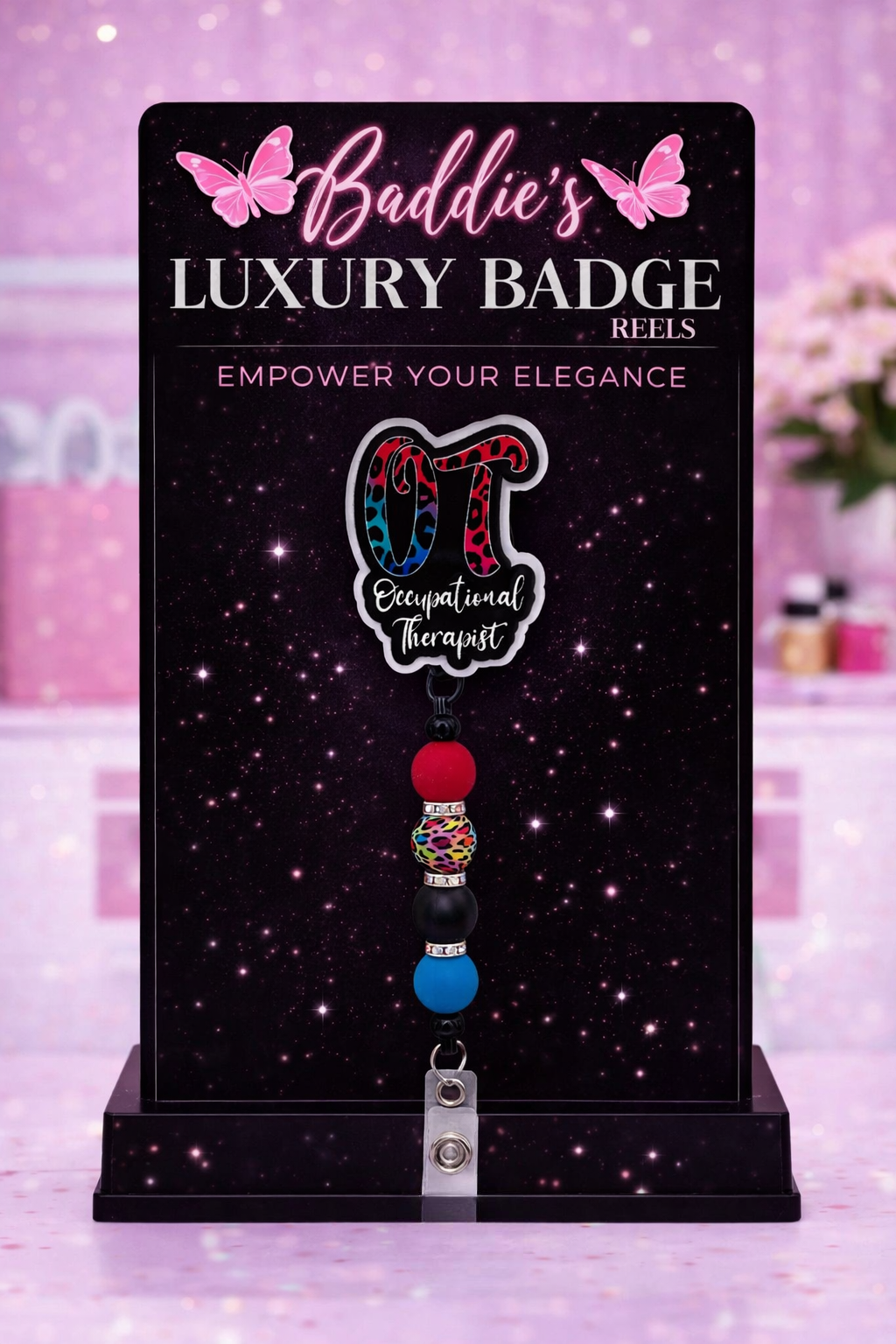 Occupational Therapist Beaded Badge Reel