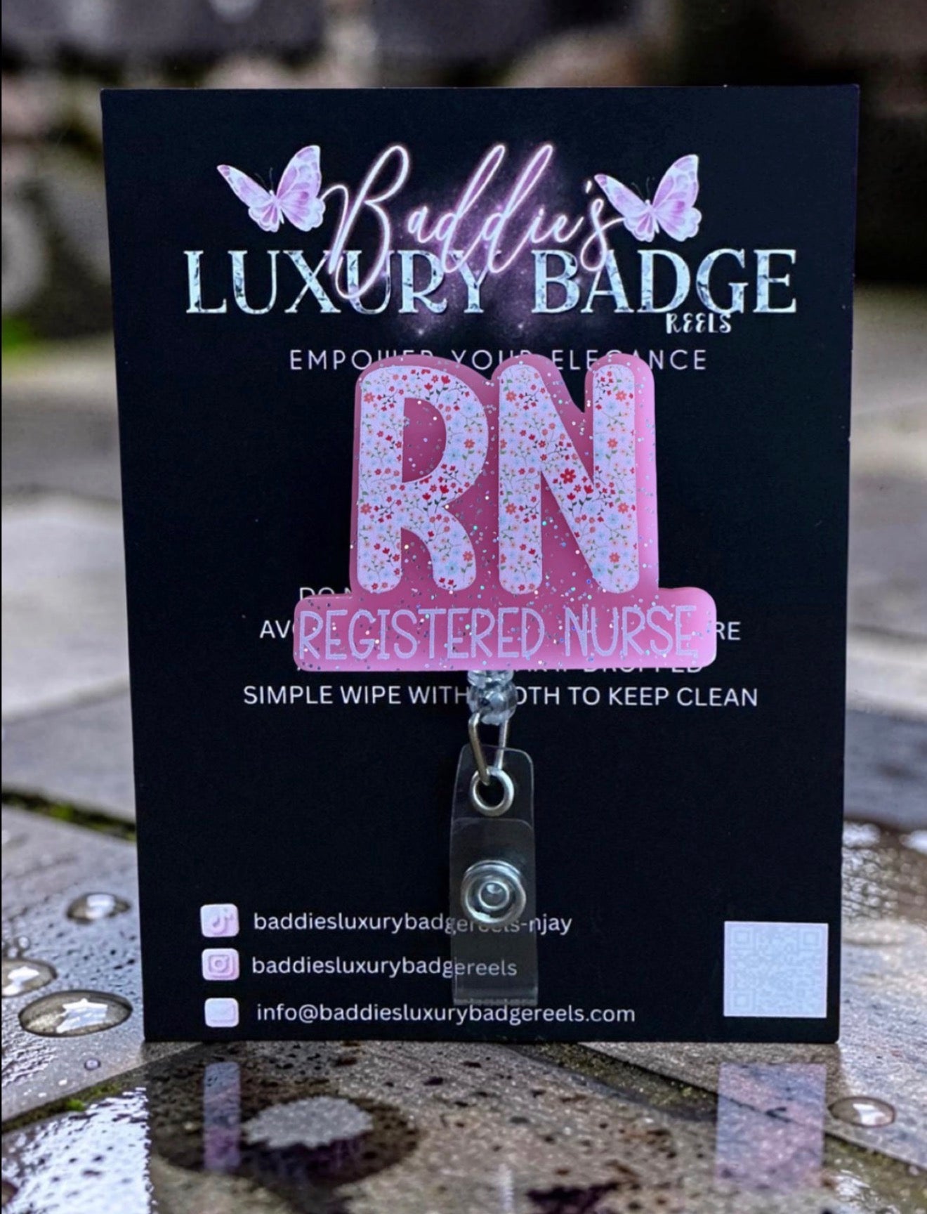 Baby Pink RN Badge Reel