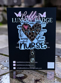 Nurse Leopard Heart Affirmation Badge Reel