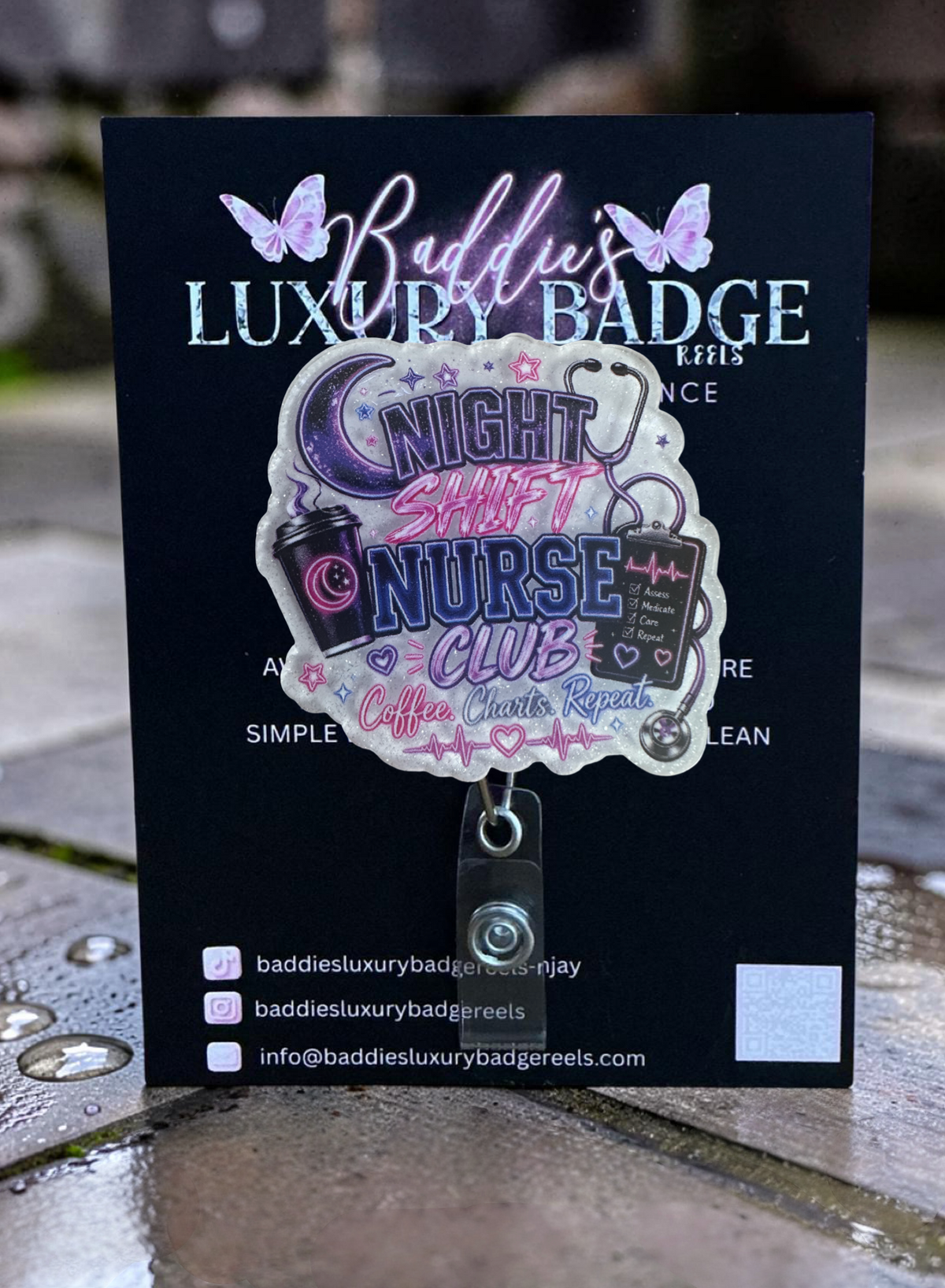 Night Shift Nurse Club Badge Reel