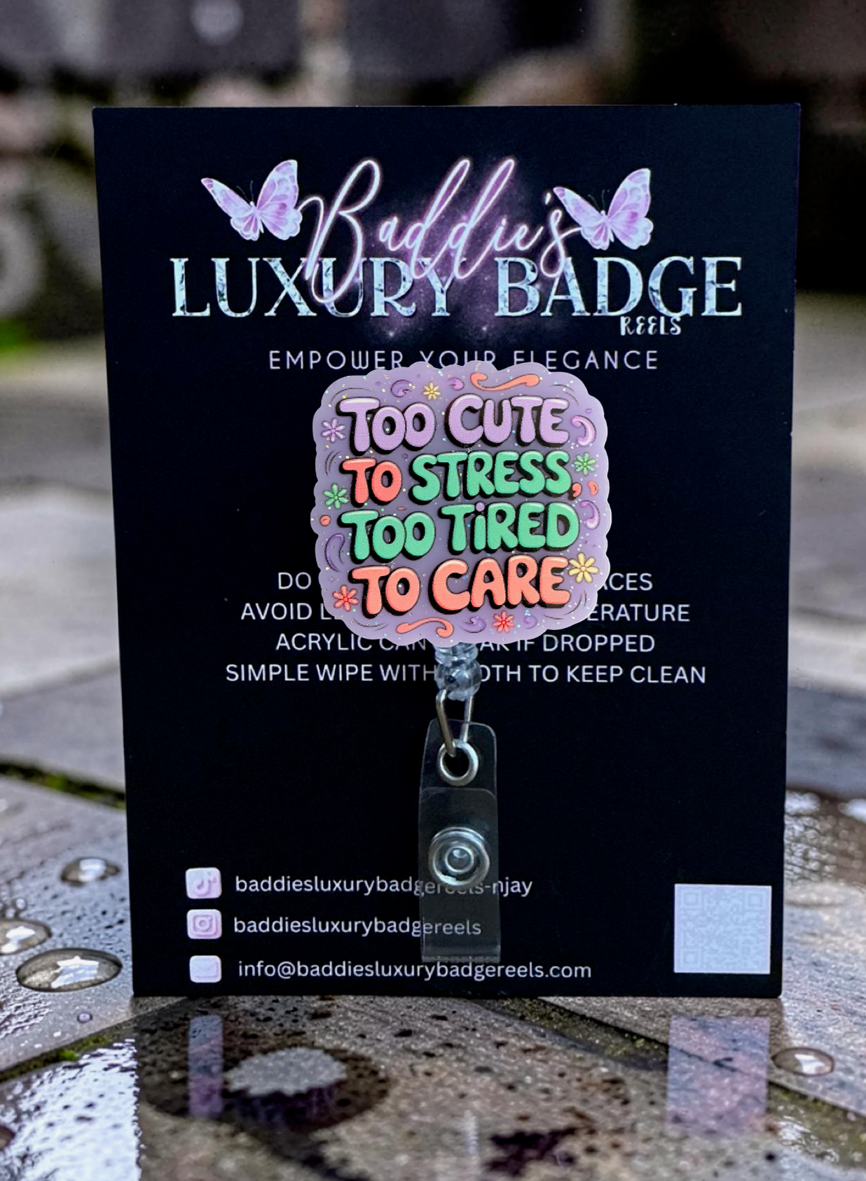 Too Cute To Stress Badge Reel