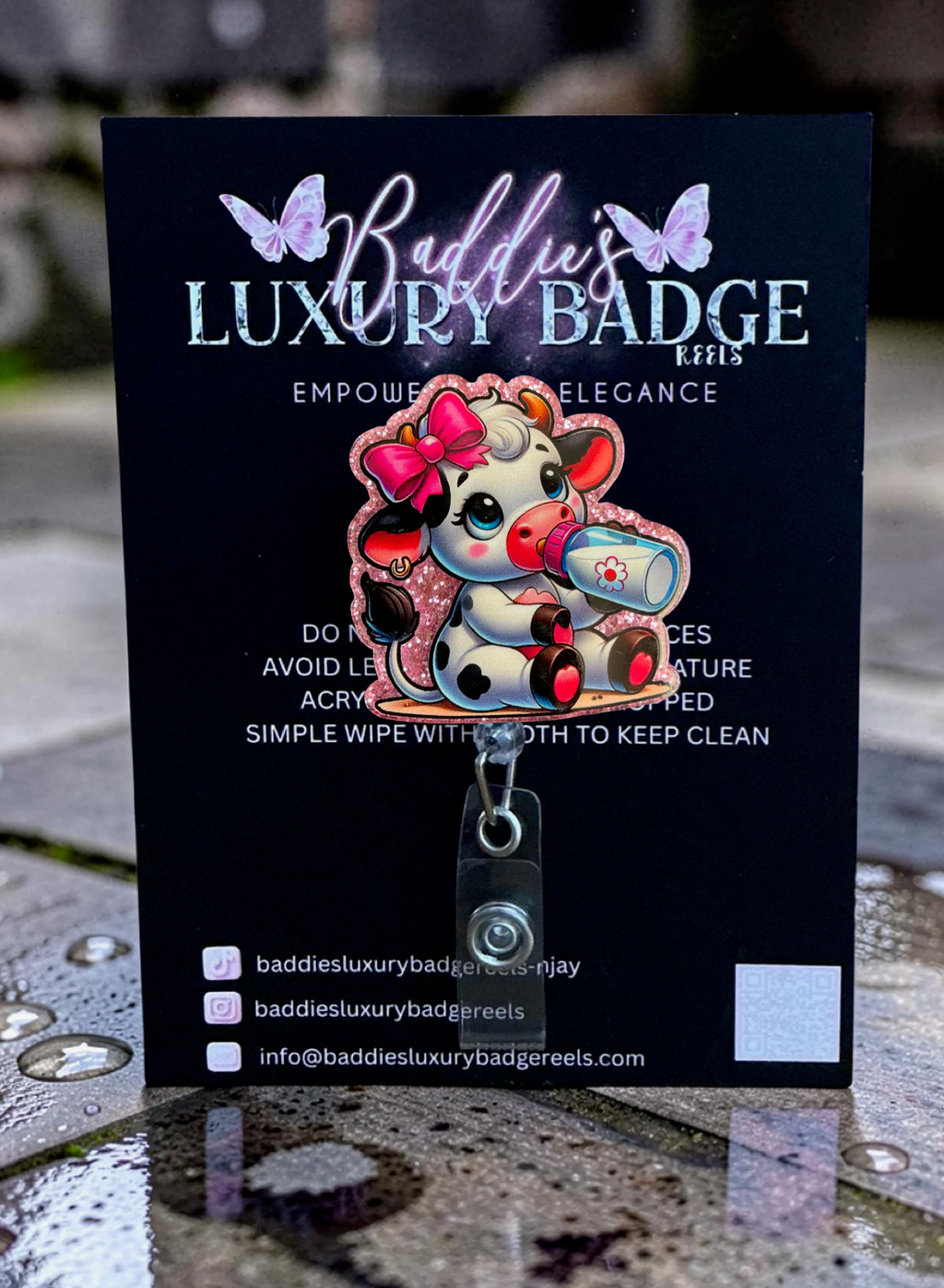 Baby Cow Badge Reel